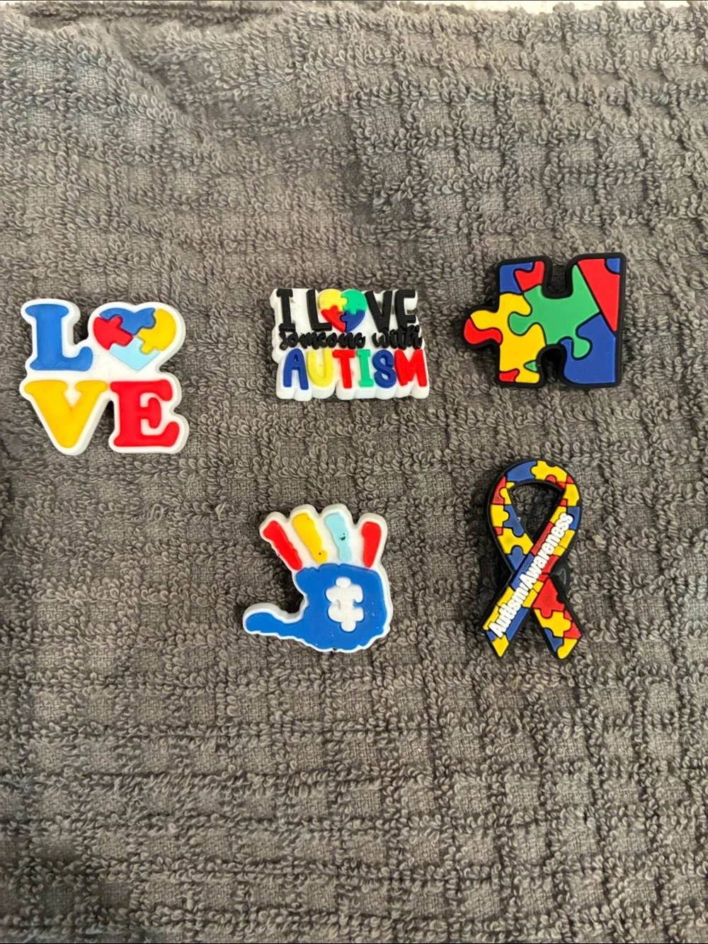 Autism Awareness Puzzle Piece Toy Charm Set - Multicolor